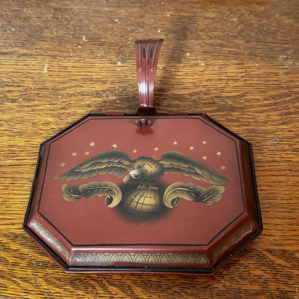 Vintage Silent Butler Connecticut House Riverton Eagle Globe Tole Ware